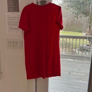 Red T shirt dress